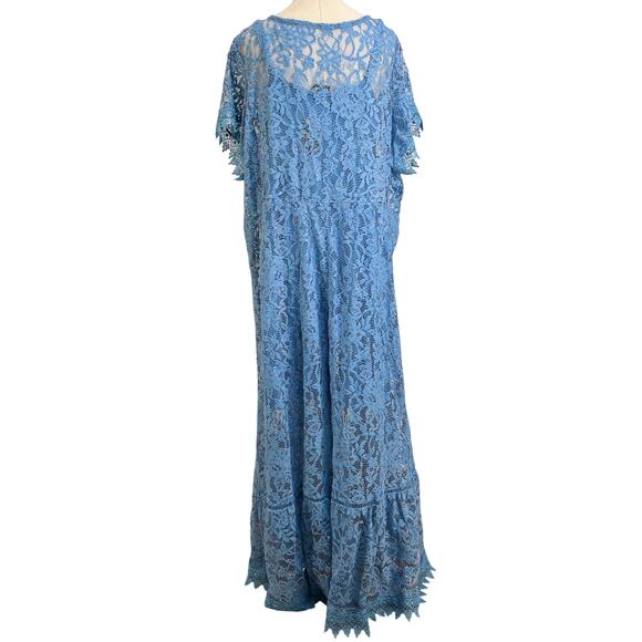 Torrid Maxi Lace Button Front Dress Blue - Picture 6 of 6